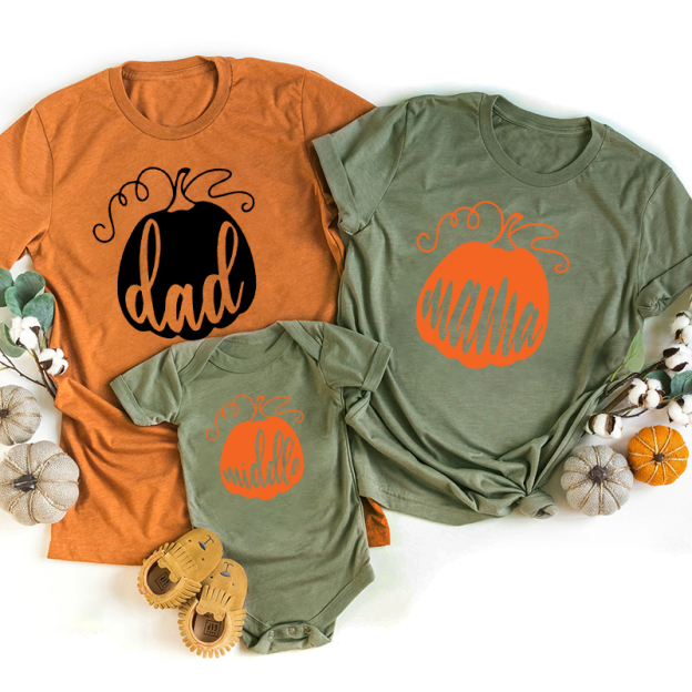 Halloween Personalized Family Pumpkin Matching Shirts