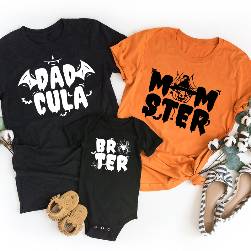 Cute Halloween Family Pumpkin Matching Shirts