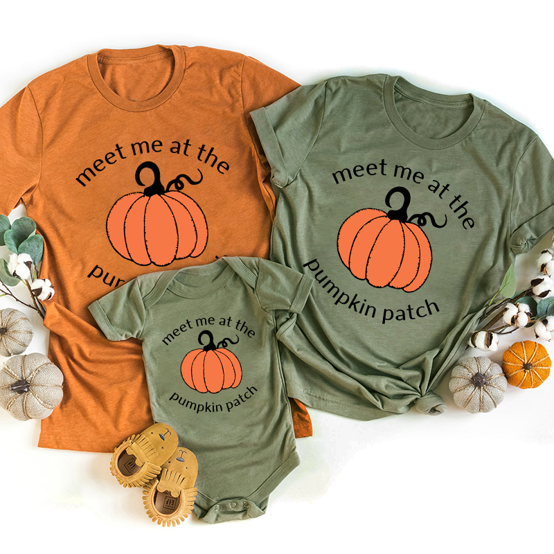 Meet Me At The Pumpkin Patch Halloween Family Matching Shirts