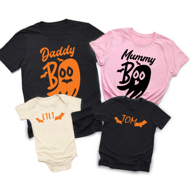 Boo Ghost Halloween Family Matching Shirts