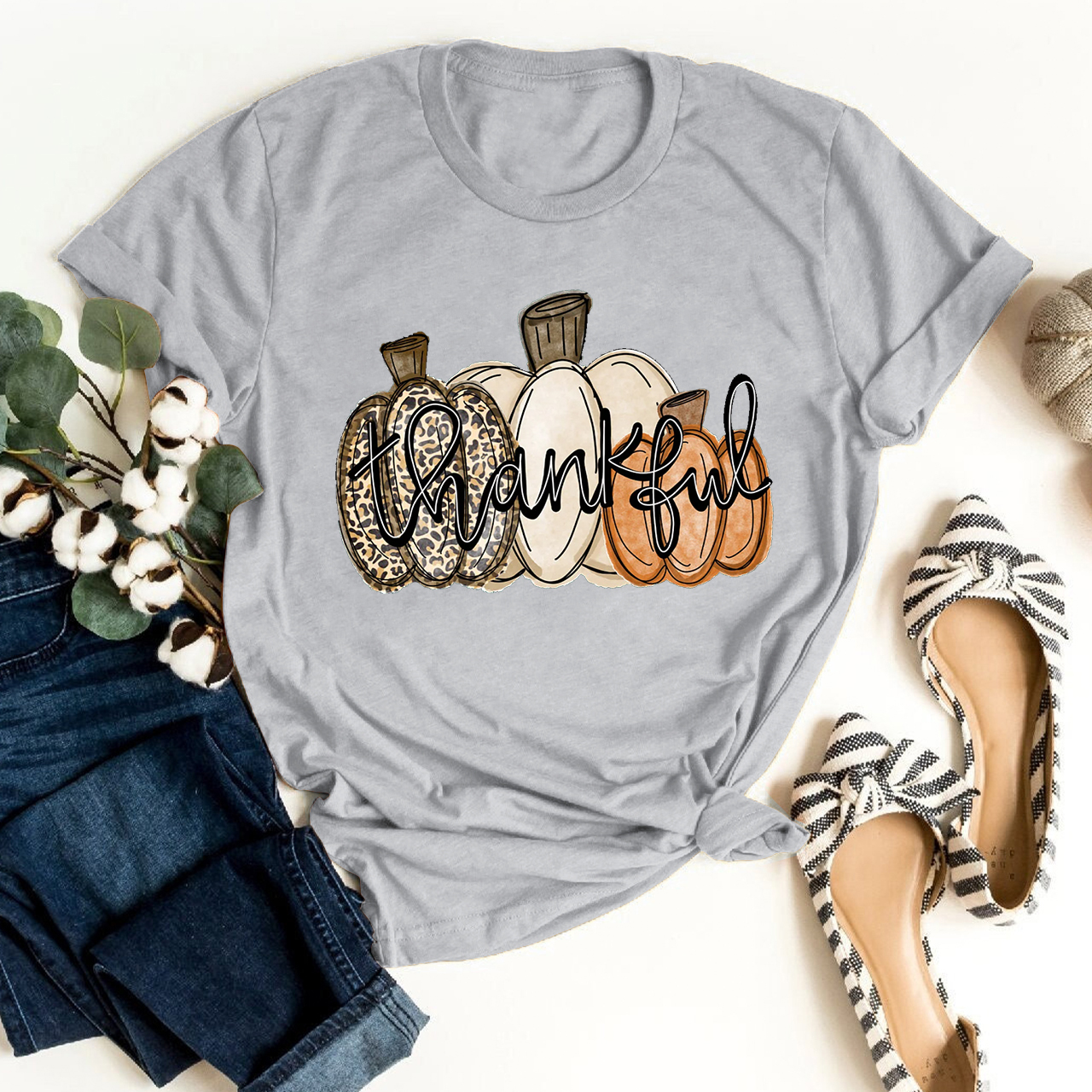 Leopard Pumpkin Fall Shirts For Her