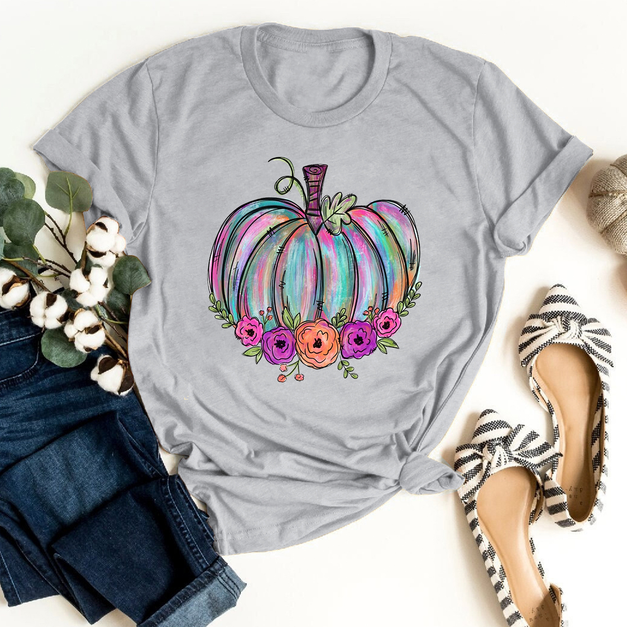 Watercolor Pumpkin Cute Fall T-shirts