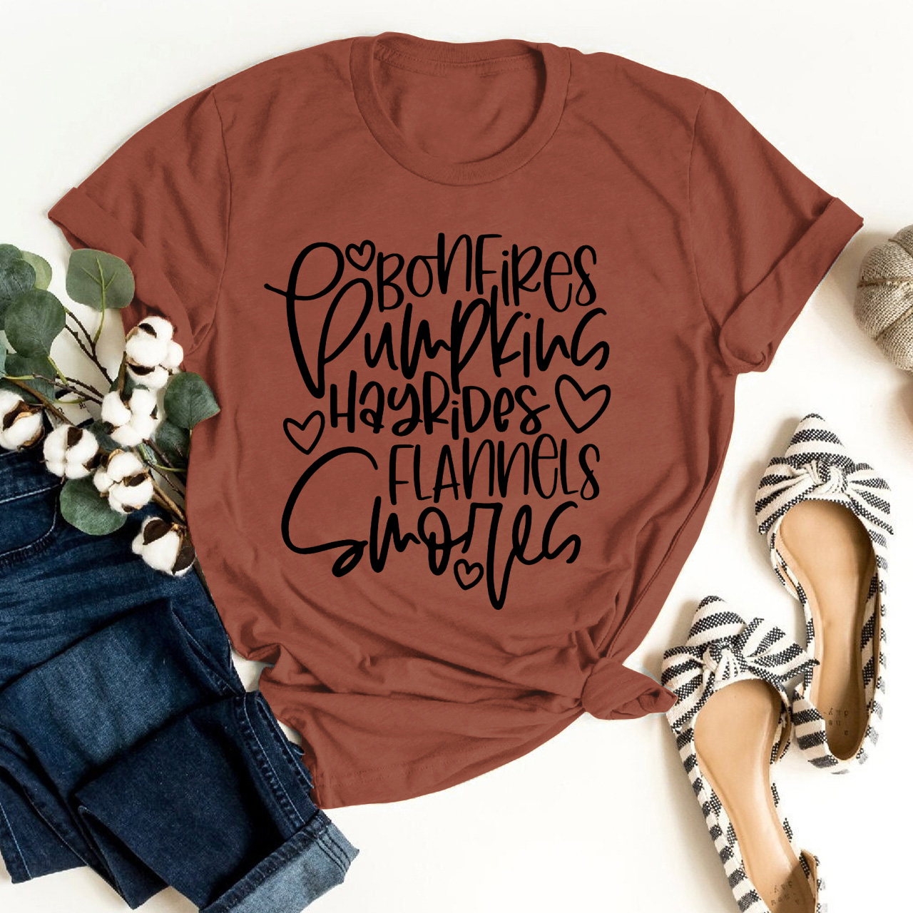 Cute Fall Words Shirts For Her