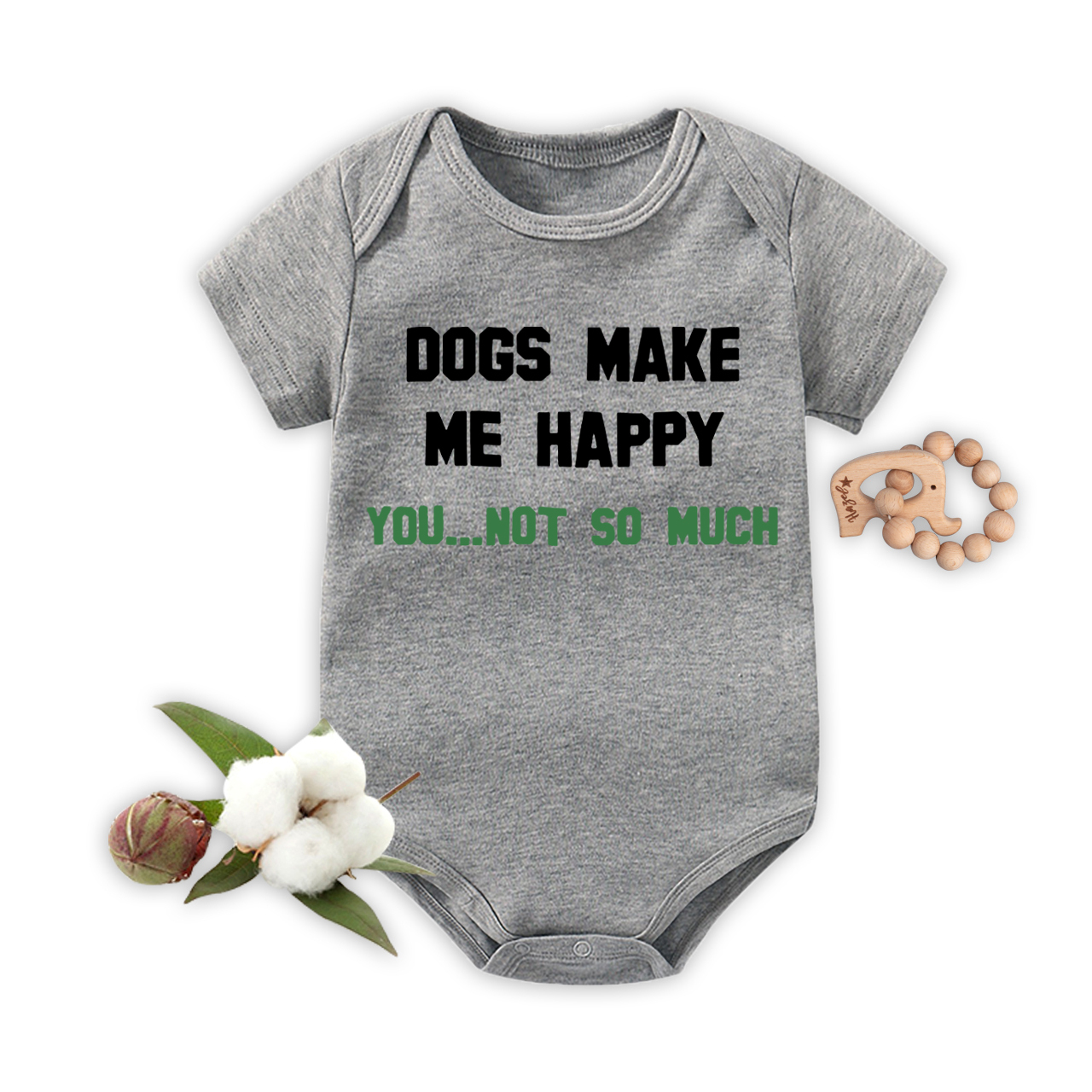 Dogs Make Me Happy Bodysuit For Baby