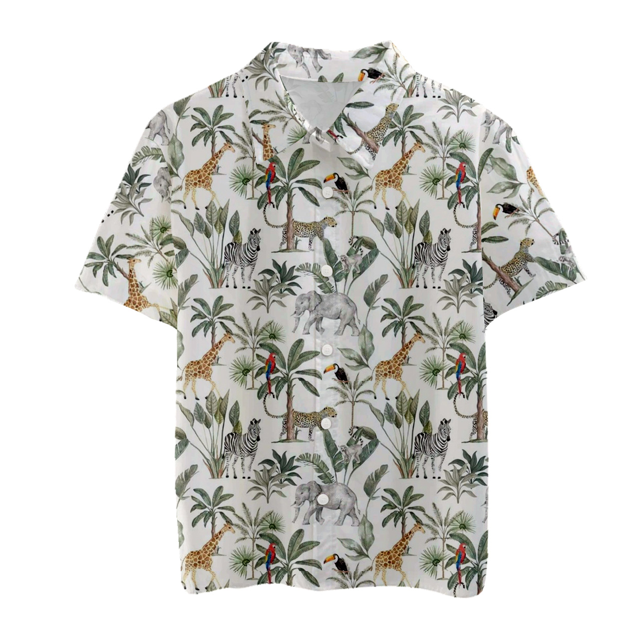 Rainforest Zoo Matching Button Shirt