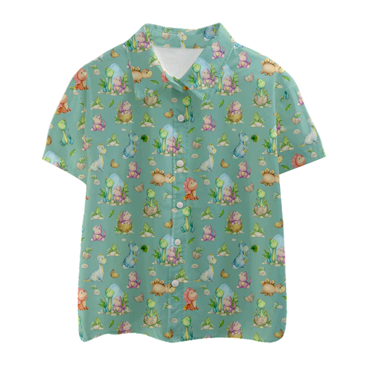 Dinosaur Paradise Kids Button Shirt