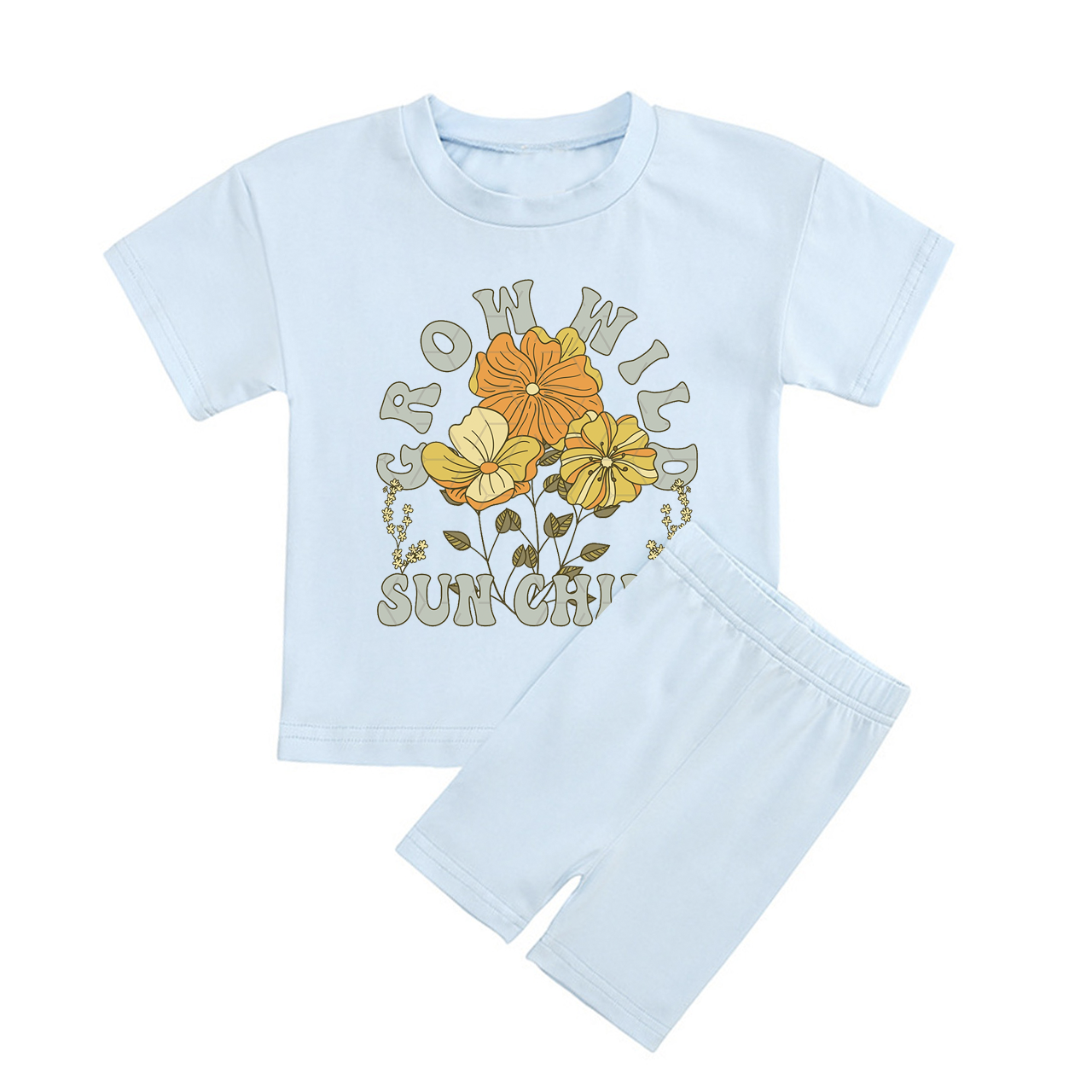 Grow Wild Kids Biker Shorts&Tee