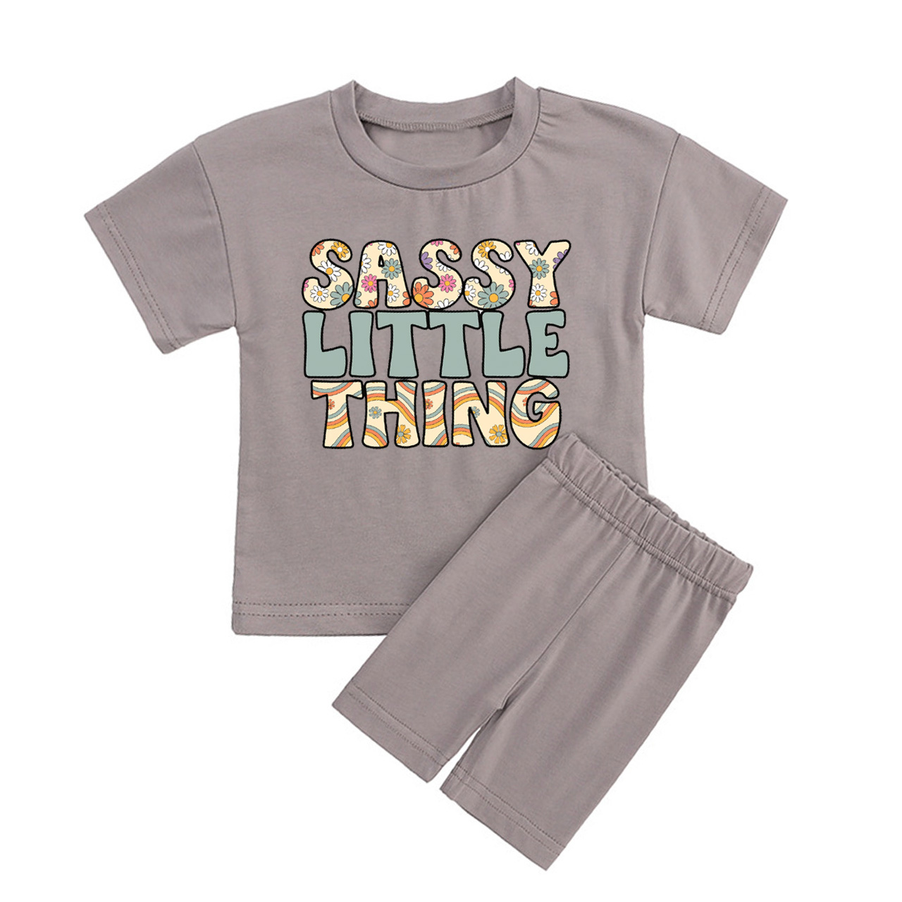 Sassy Little Thing Kids Biker Shorts&Tee