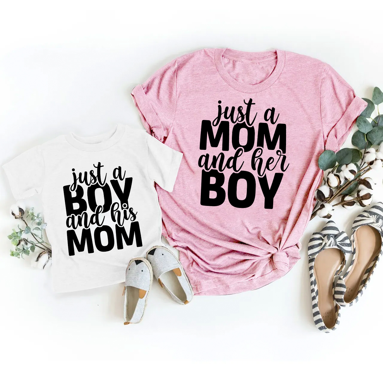 Just A Mom And Her Boy-Mother's Day Matching T-Shirts