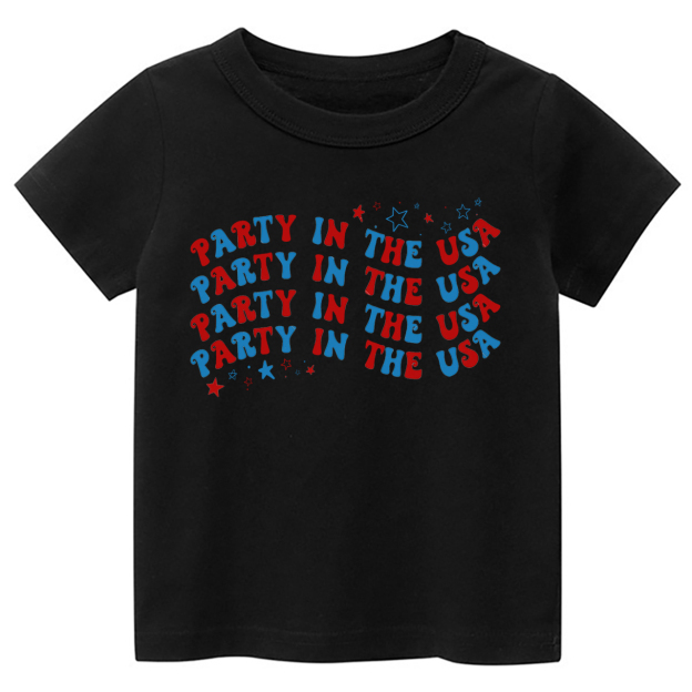 Party In The USA Wave Font Retro Toddler Tees