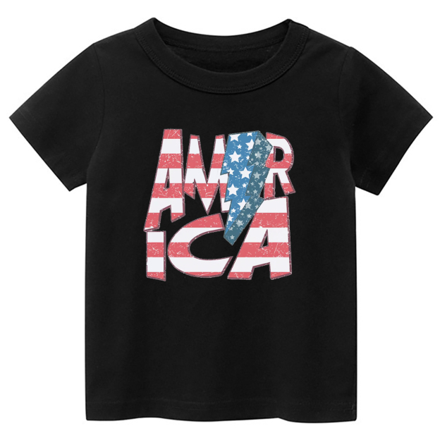 America Red Blue Flag Retro Toddler Tees
