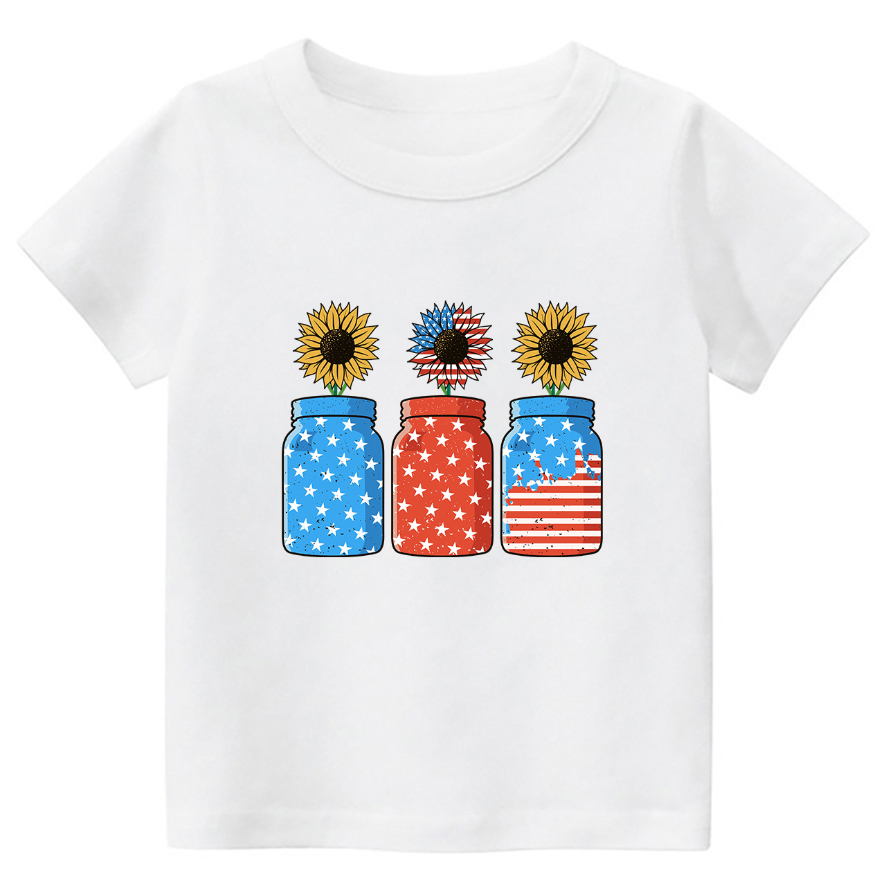 4th of July Sunflower Freedom Toddler Tees