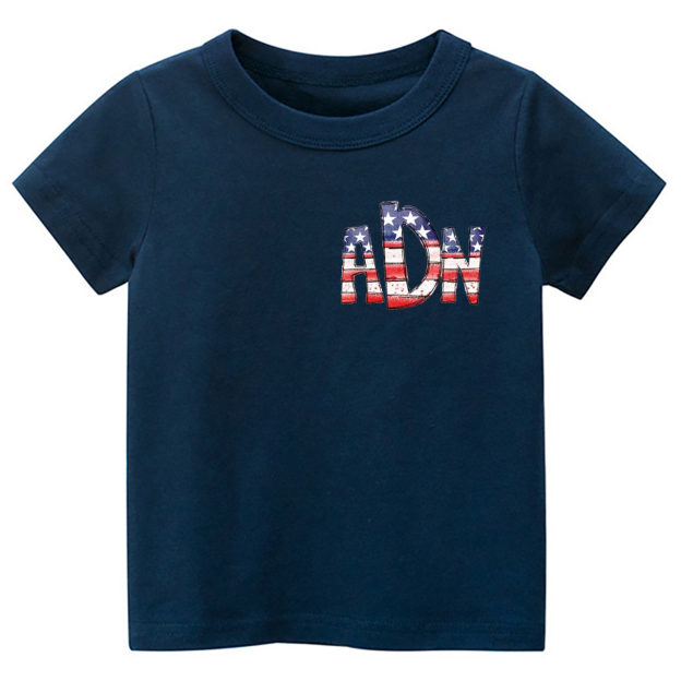 Personalized Fish American Flag Toddler Tees