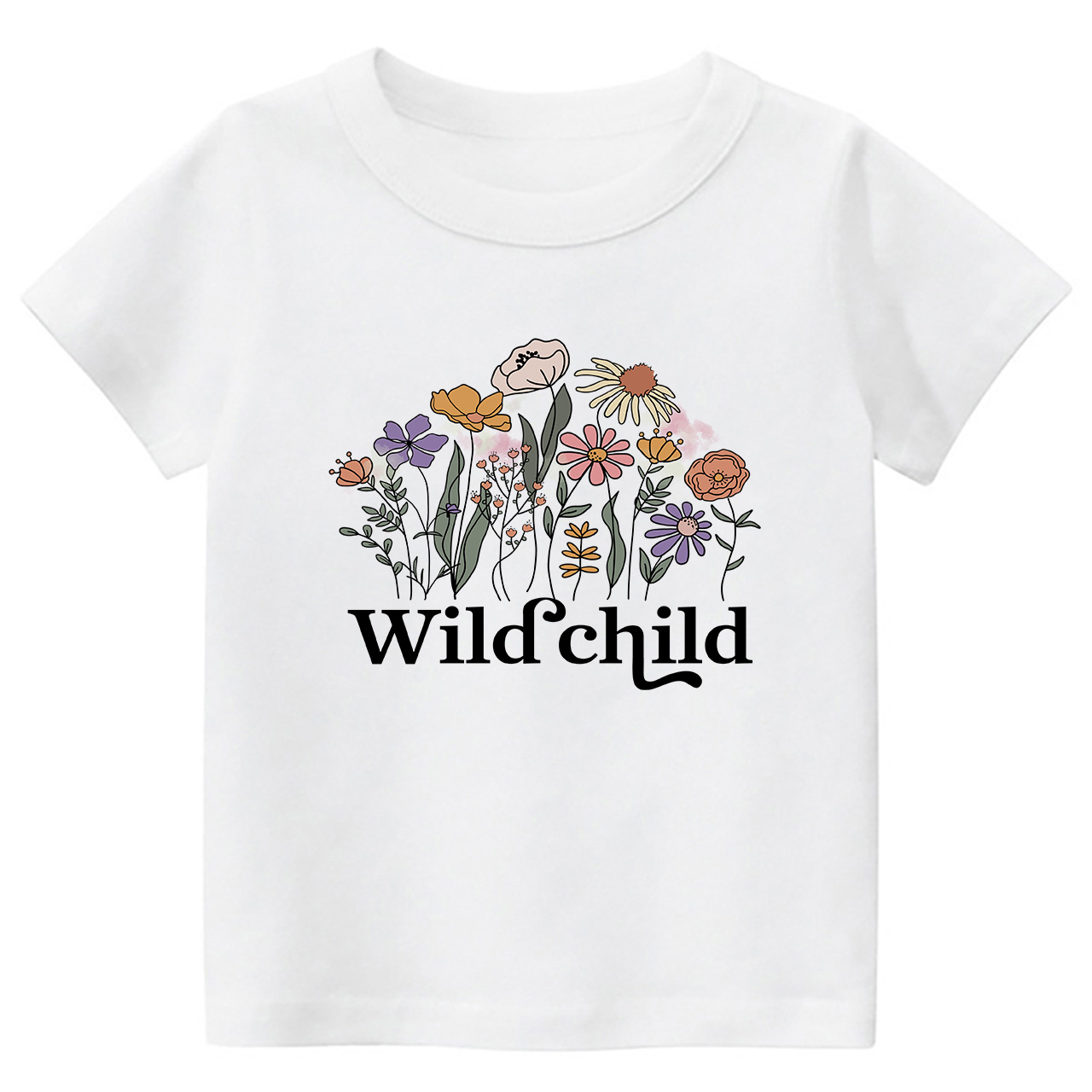 Wild Child Vintage Flowers Kids Shirts