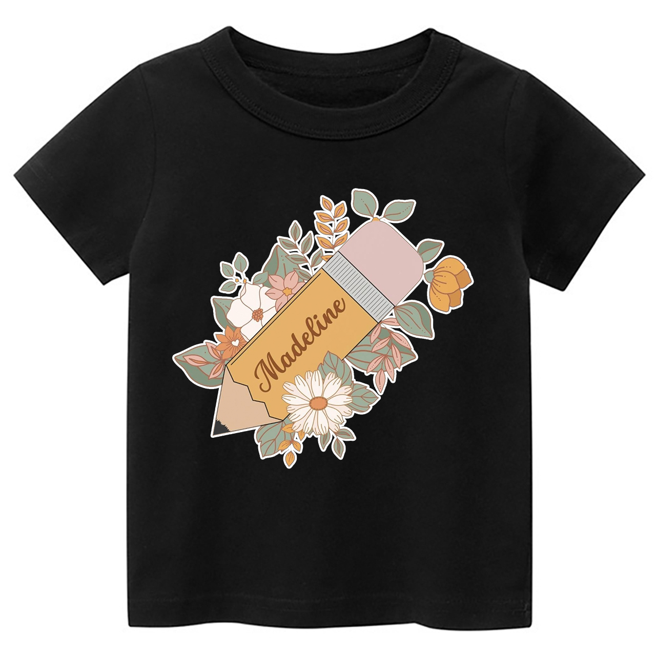 Personalized Retro Pencil Back To School Toddler Shirts