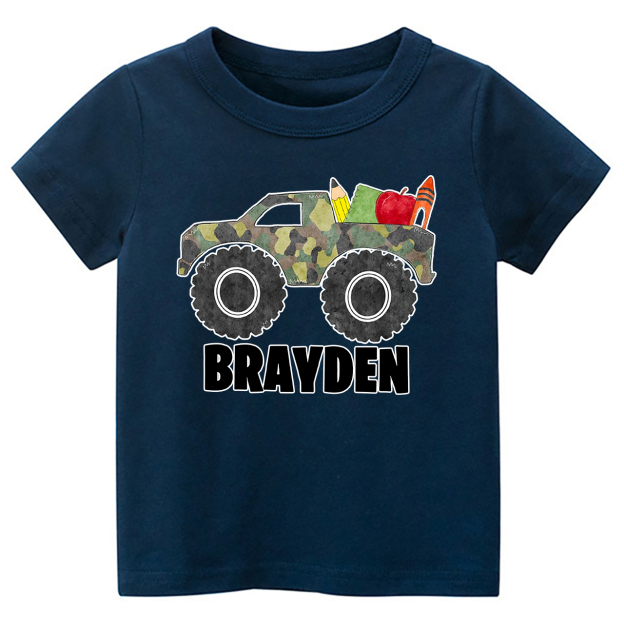 Truck Personalized Back To School Toddler Shirts