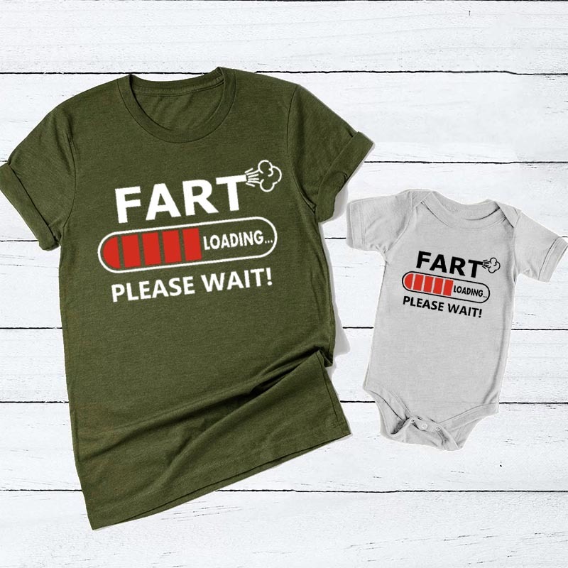 Fart Loading Funny Daddy and Me Matching T-shirts