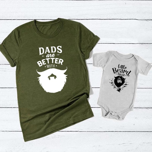 Dads Are Better With Beard Matching T-shirts For Father's Day