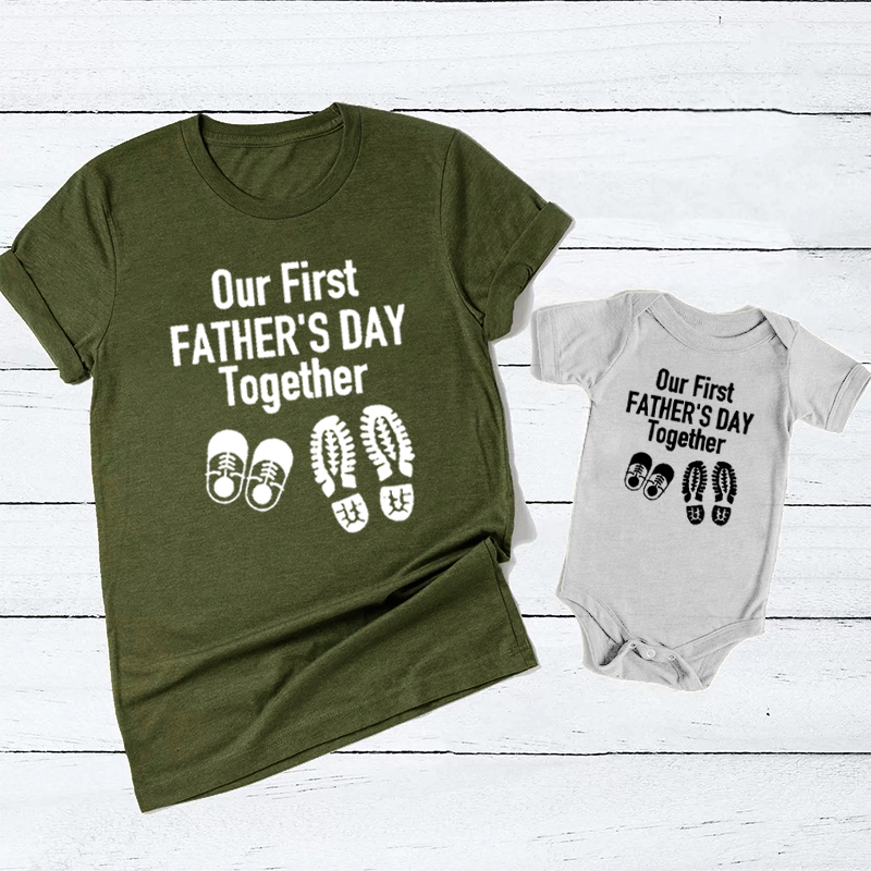 Our First FATHER'S DAY Together Matching T-shirts For Father's Day