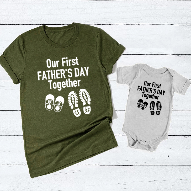 Our First FATHER'S DAY Together Matching T-shirts For Father's Day