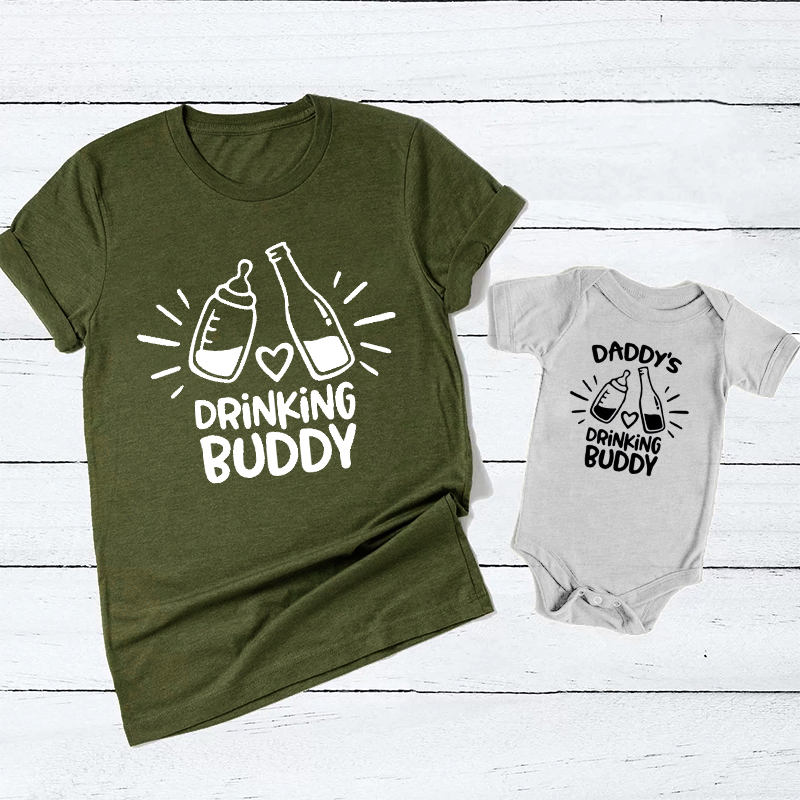 Drinking Buddies Milk And Beer Matching T-Shirts For Father's Day
