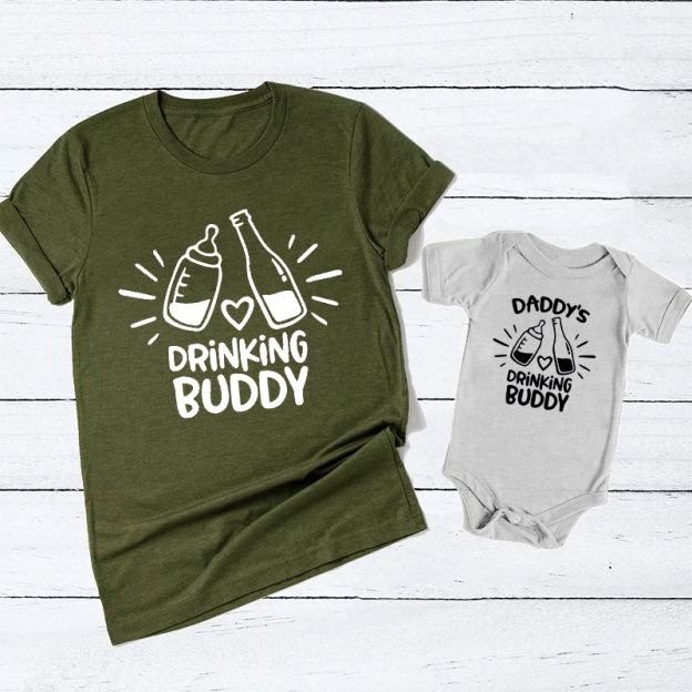 Drinking Buddies Milk And Beer Matching T-Shirts For Father's Day