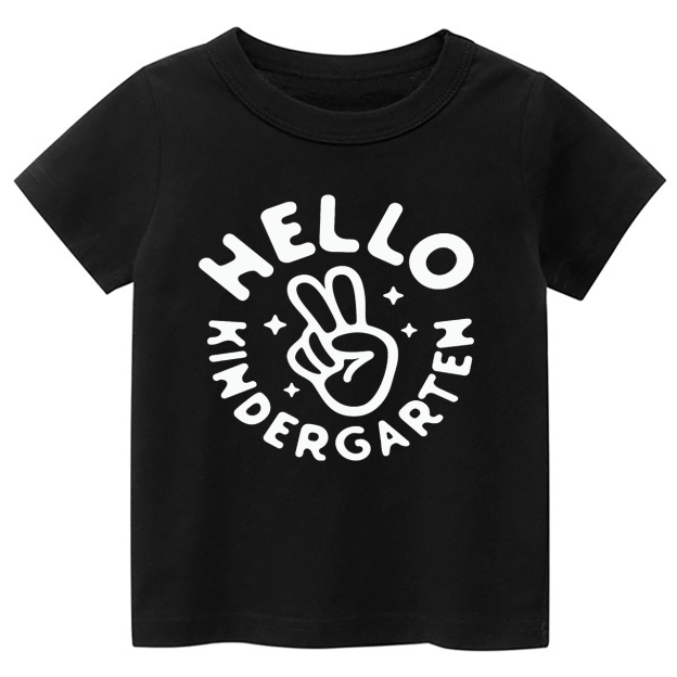 Hello Kindergarten Peace Sign Kids Shirts