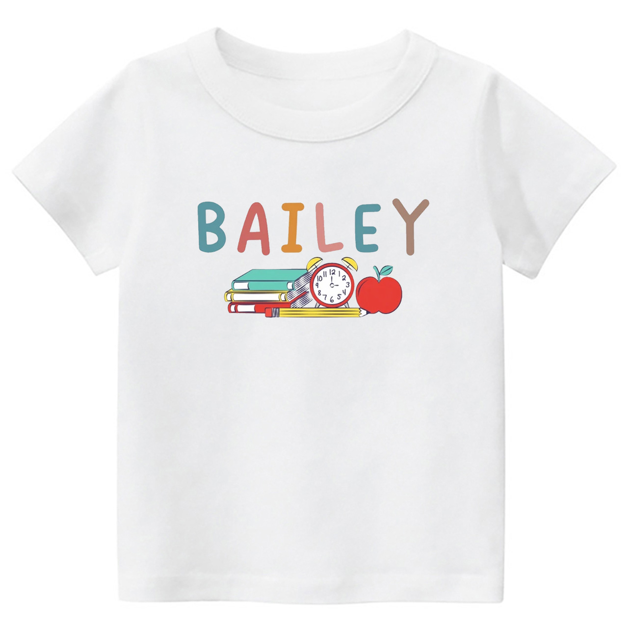 Custom Books & Apples Back To School Shirt For Kids