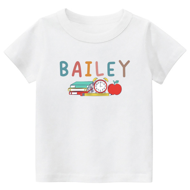 Custom Books & Apples Back To School Shirt For Kids