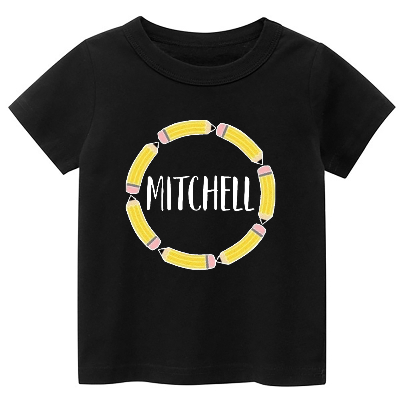 Personalized Pencil Circle School Retro Kids Shirts