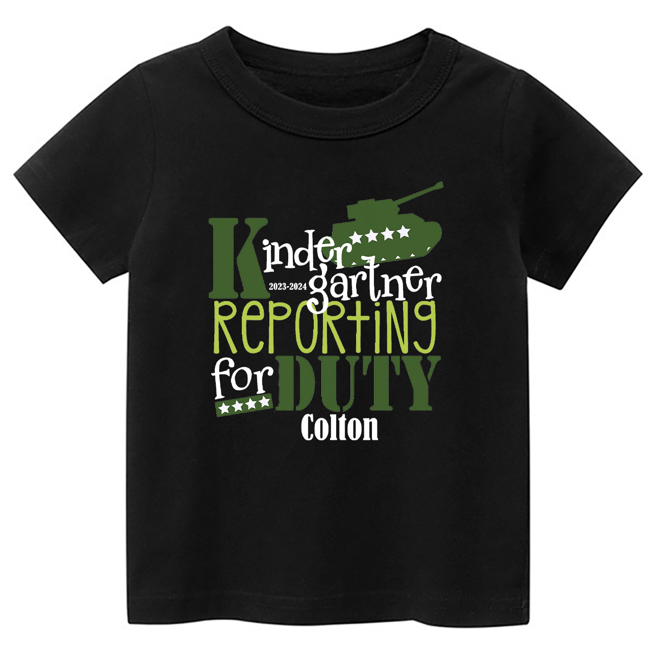 Personalized Kindergarten Reporting For Duty School Kids Shirts