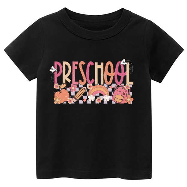 Preschool Apple Pencil Rainbow School Bag Kids Shirt