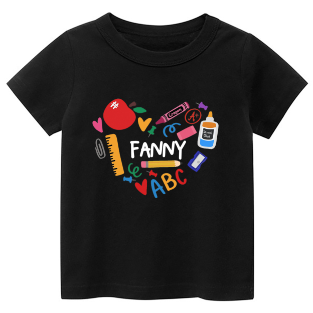 Personalized  Back To School Heart Kids Shirt