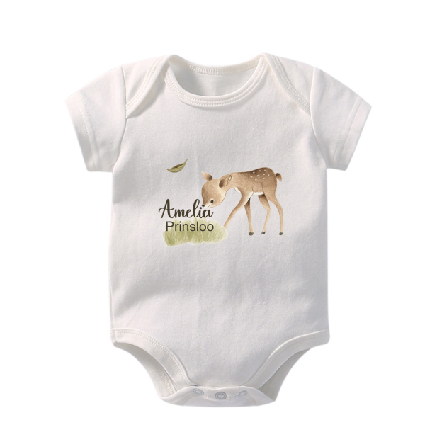 Personalized Deer Grazing Baby Bodysuit