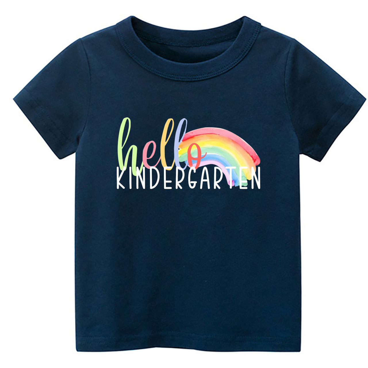 Hello Kindergarten Rainbow School Life Kids Shirts