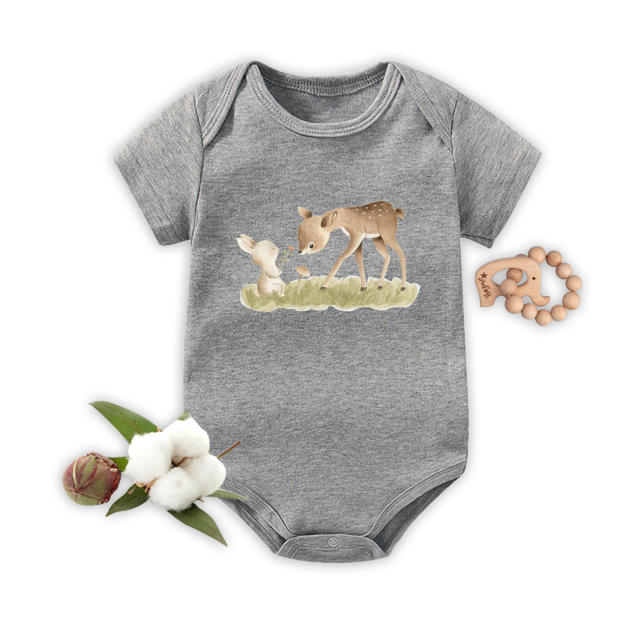 Friends Fawn & Rabbit Baby Bodysuit