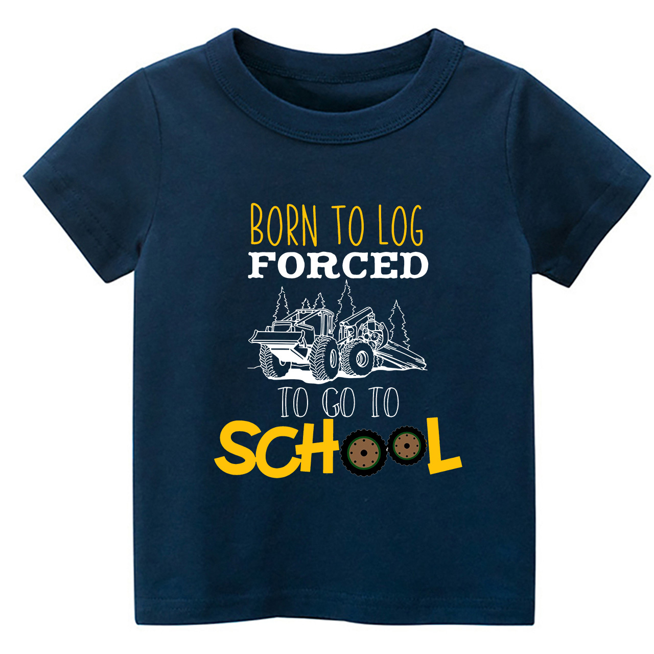 Born to Log Forced To Go To School Kids T-shirts