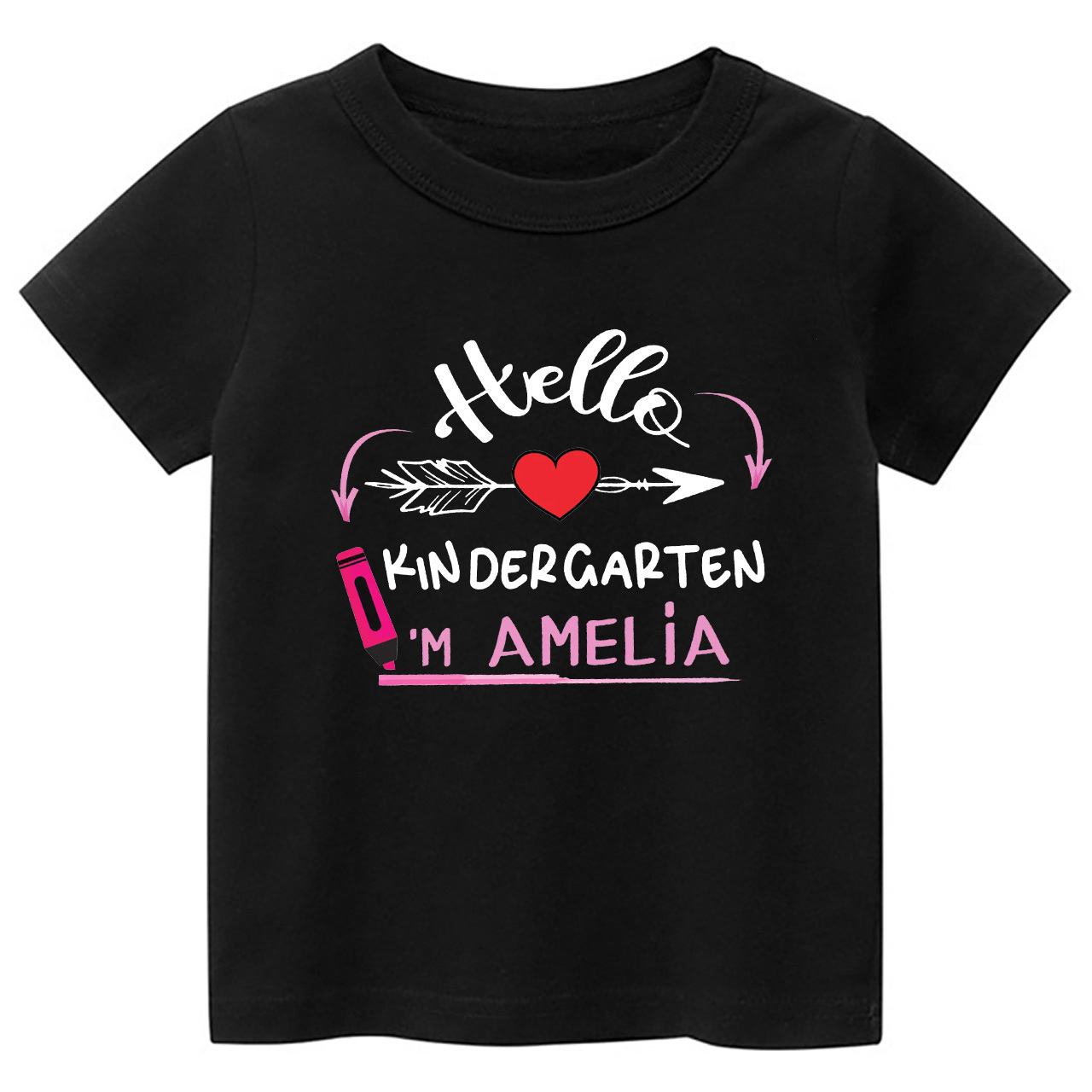 Personalized Name Hello Kindergarten School Kids T-shirts
