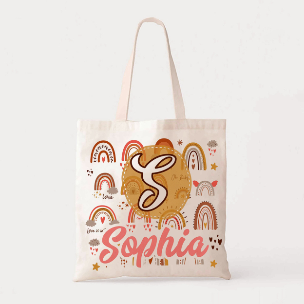 Personalized Graffiti Kids Name Tote Bag
