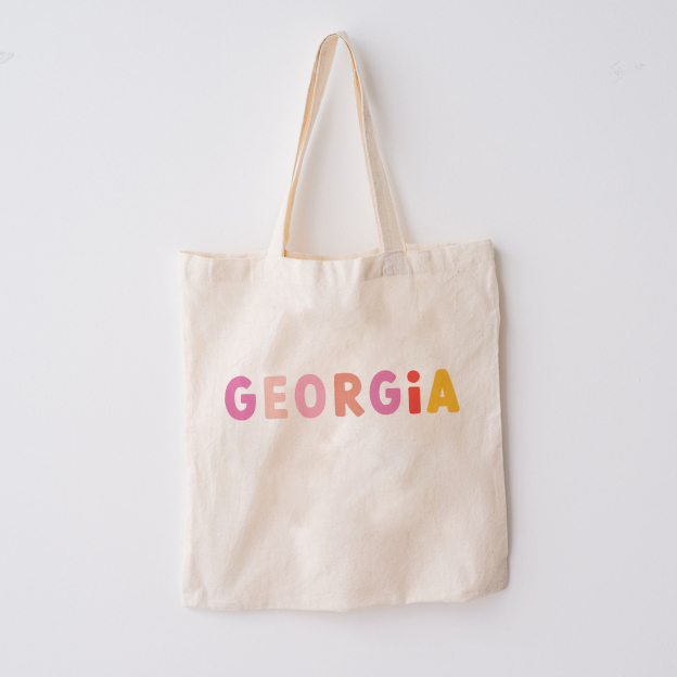 Personalized Set Colors  Kids School Tote Bag