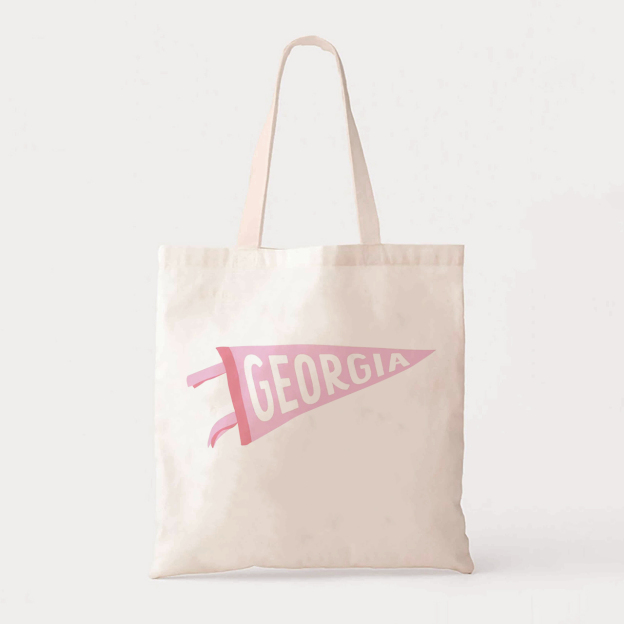 Personalized Pennant Kids Name School Tote Bag