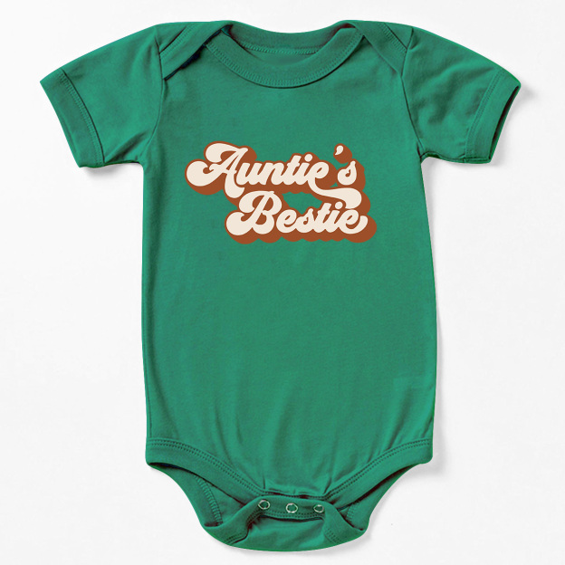 Auntie's Bestie Retro Natural Baby Bodysuit