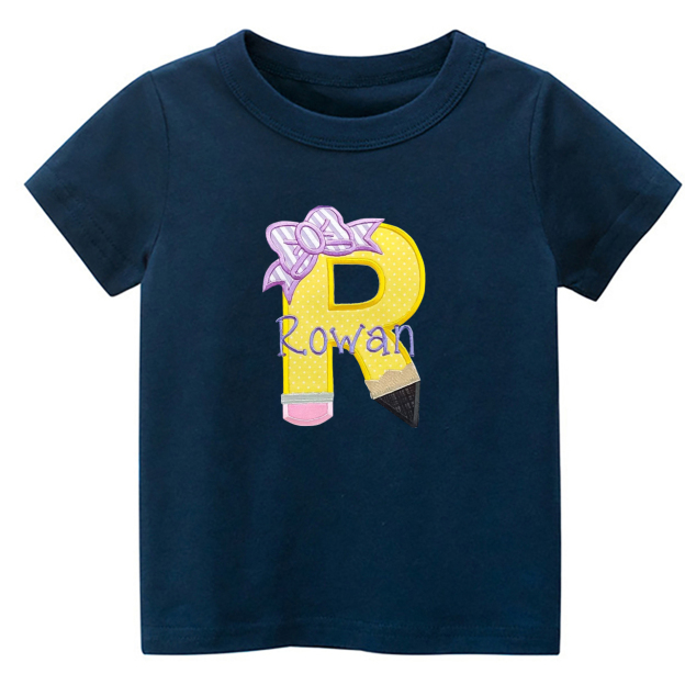 Personalized Pencil Name School Kids T-shirts