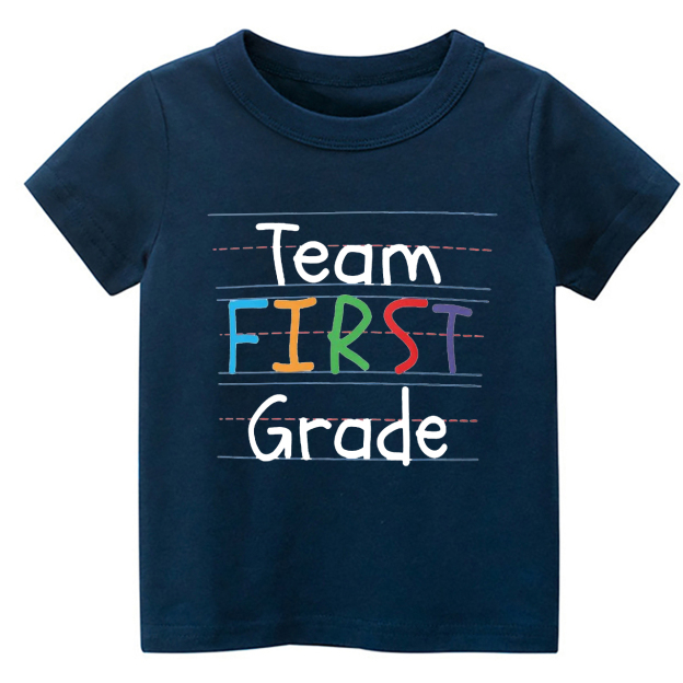 Team First Grade Back To School Kids T-shirts
