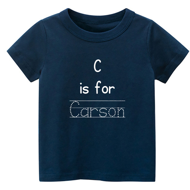 Personalized Alphabet Is For Name Back To School Kids T-shirts