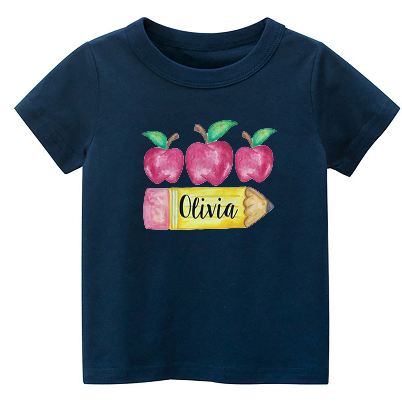 Personalized Back To School Shirt For Kids Apple Design