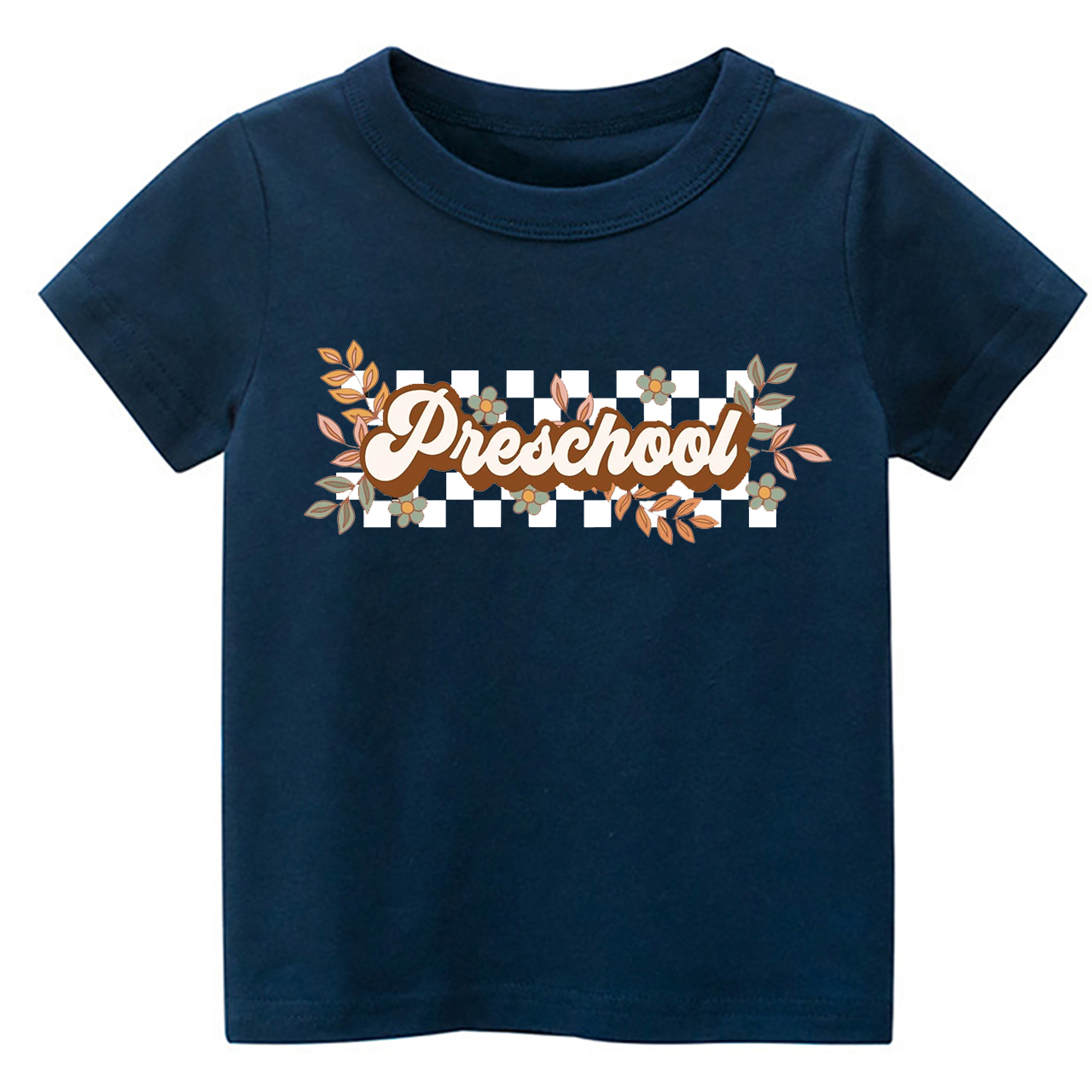 Natural Retro Floral Pre School T-shirt