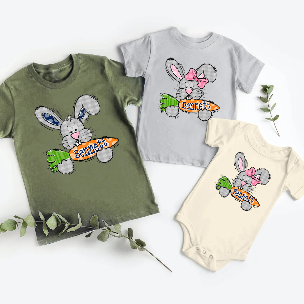 Personalized Easter Rabbit And Carrot For Easter Day