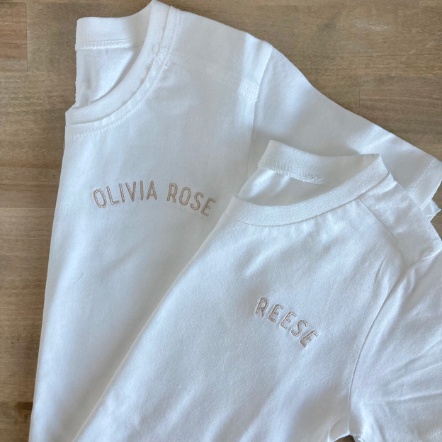 Personalized Left Chest Embroidered Name Toddler T-Shirt 