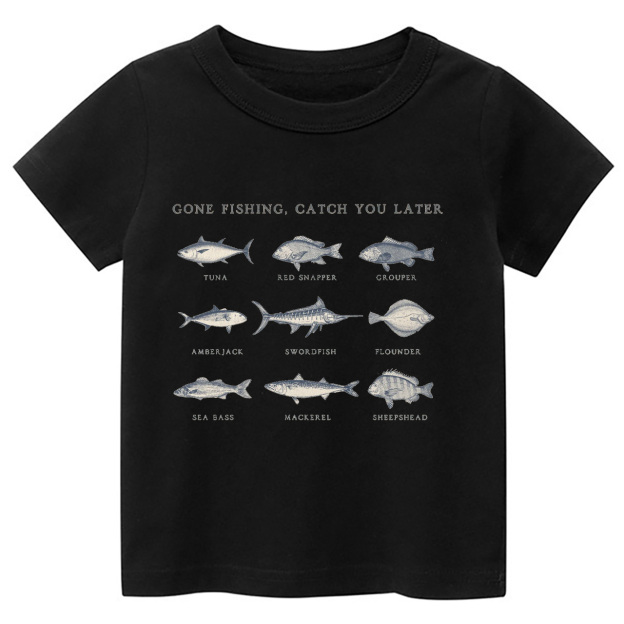 Cute Fishing Natural Kids Shirt